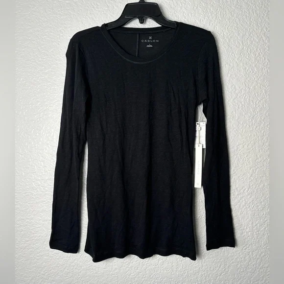 NWT Caslon Black Long Sleeve Crewneck T-Shirt - Picture 5 of 5